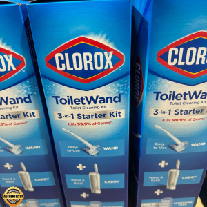 CLOROX Multi-Surface Toilet Cleaner Wand Starter Kit - Kills 99.9% of Germs Stain Removal Easy to Use