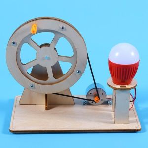 DIY Wooden Educational Kits Generator Bulb Kit Children Physical Learning Science Experiment Model Toy