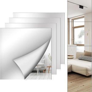 ADREE 1pc 1.6mm Thick Acrylic Mirror Sheet Shatterproof Self Adhesive Non Glass Mirror Stickers DIY Craft Hairdressing Wall Mirror Bathroom