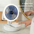foldable electric fan mini Multifunction with led lamp desk table wall-mounted ceiling air cooler dormitory charging adjust night light usb rechargeable portable folding fans for home office gift. 