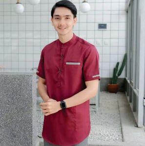 Baju Koko Kurta Lengan Pendek Bonus Tasbih Dan Sisir Bisa COD