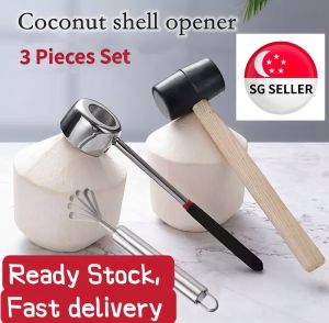 [LOCAL SELLER] 304 Stainless Steel Coconut Shell Opener Artifact Coconut Meat Shaver to Take Meat Artifact Open Coconut Tool