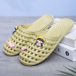 Free Shipping Baotou Sandals New WomenS Style Simple Color-Block Design Low-Heeled Korean-Style Slippers Perfect For Outdoor Wear And Stylish