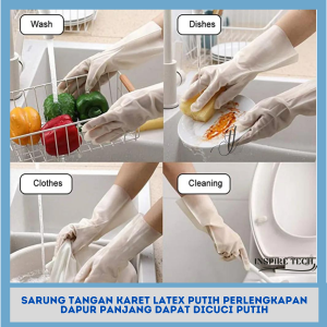 Sarung Tangan Karet Cuci Piring Anti Air Rubber Glove white dapat dicuci sarung tangan putih latex waterproof
