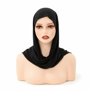 LUXURYLYN Cotton Stretch Instant Hijab Modal Jersey Solid Color Headscarf Classic Breathable Turban for Women