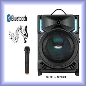 GMC 897 H Speaker Portable  BLUETOOTH suara super bass gratis mic untuk karoke