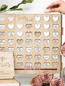 Heart Unique Wedding Guest Book Decoration Memory Personalized Name Drop Signature Guest Book Alternative