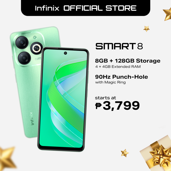 Infinix Smart 8 4GB + 128GB, 90hz PunchHole Display, 5000 mAh Battery