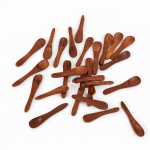 Handmade Mango Wood Sugar & Tea Spoon Set | Eco-Friendly Wooden Masala Spoons | Natural Finish | Pack of 6 | 10 cm (Approx.)