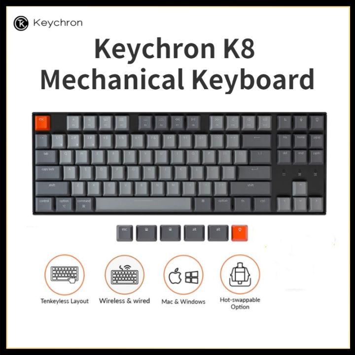 Original Keychron K8 RGB Bluetooth WirelessMechanical keyboard HotSwap
