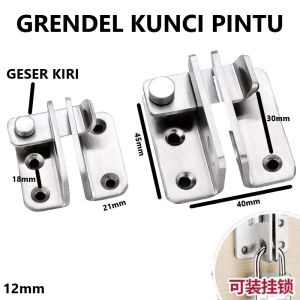 Grendel Pintu Anti Maling Model Geser Kiri Geser Kanan Tebal 2mm