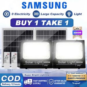 SΛMSUNG 3000W BUY 1 TAKE 1 Solar Light Outdoor Waterproof Flood Light Solar Light Indoor Light with Remote