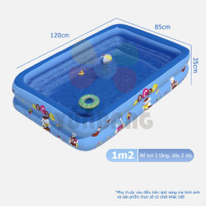 Bể bơi trẻ em 2 tầng phao bơi cho bé kích thước 1M2 đáy 2 lớp- chất liệu nhựa PVC cao cấp