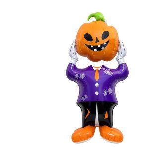 NALANILI Thiết kế đầu lâu Bong Bóng Ôm Đầu Hình dạng dọc Đồ dùng trang trí tiệc Bong Bóng Halloween Vui vẻ Thiết kế bí ngô Bong Bóng Tiệc Tiệc Halloween