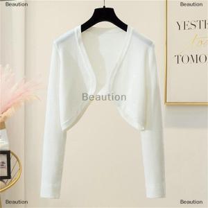 [COD] Beaution Women Shrugs Solid Elegant Breathable Leisure Cardigans Korean Style All-match Shawl Tops