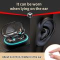 USB Rechargeable Sleeping Slim X55 Bluetooth Wireless Earbuds with Digital LED Display and Touch Control Buds. 