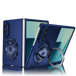 Luxury Strong Magnet Rotating Magnetic Stand Phone Case for Samsung Z Fold 8 Wide 7 ZFold 6 5 4 Lens Protector Solid Color Cover