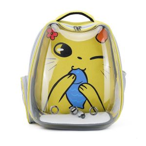 Pet Travel Bag กระเป๋าเป้สะพายหลังการ์ตูน กระเป๋าใส่สัตว์เลี้ยง แบบแคปซูลอวกาศ ลายการ์ตูน