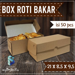 (50 PCS) DUS ROTI BAKAR KOTAK ROTI BOX ROTI BAKAR . KEMASAN ROTI BAKAR . BOX CROMBOLONI ISI 3