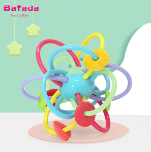 Bafada Teether model  non-toxic  rattles soft  flexible teetherInfant teether hand rattle 3 -12 months newborn baby can bite the hand to grab teethers with toys