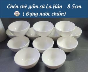 10 Chén nhỏ đựng nước chấm nước tương nước mắm gốm sứ La Hán - ( Đk: 8.5cm - Cao: 4.5cm)