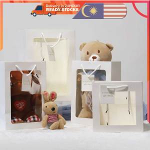 Gift Craft Paper Handbag Transparent Window Flower Bouquet Bag Box Wedding Birthday Festival Candy Packaging Bag