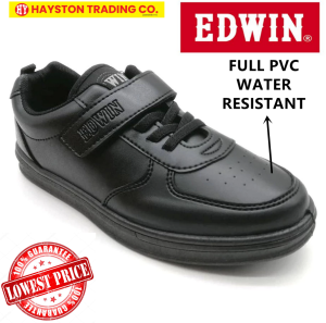 EDWIN PRIMARY BLACK SCHOOL SHOES STRAP FULL PVC WATER RESISTANT EW3011