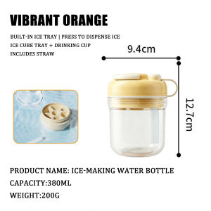 3-in-1 Multi-functional Ice Maker Water Bottle (with Straw) Ice Making / Ice Storage / Direct Drinking Portable leak-proof one-press ice release