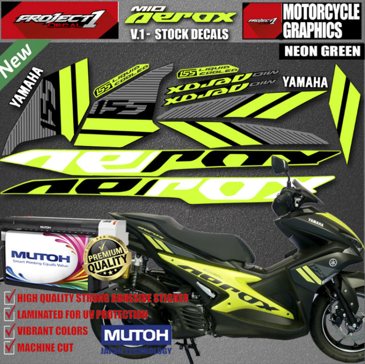 YAMAHA AEROX 155 V1 STOCK DECALS LAMINATED STICKER Lazada PH