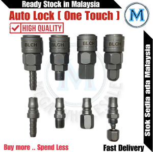 [ BLCH ] One Touch  Auto Lock Air Cupla Pneumatic Air Coupler for Air Compressor 203040 Series Socket and Plug Quick connect cupla Compressor cuplaQuick release air cupla Air coupler Compressor Join Fitting Power Tool Fixture Plumbing