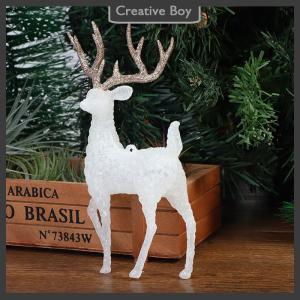 [Creative] Hươu Pha Lê Nai Rừng giáng sinh nai sừng tấm vàng lấp lánh màu trắng trang trí bàn tráng miệng cho gia đình