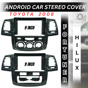 CPA ANDROID CAR STEREO COVER 9INCH FORTUNER/HILUX 2008 WITH STEREO WIRE HARNESS POWER CABLE (11470)