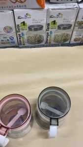 Hũ gia vị thủy tinh nắp bật kín không bị ẩm cao cấp bộ 1 cái mã 77695