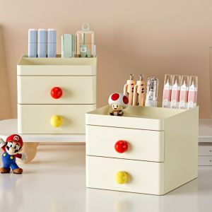 LEIFNYDI with Drawer  Organizer  Color 3-layer Pen Holder Creative Space Saving Storage Box Stationery