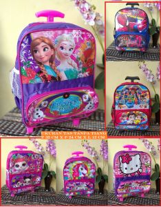 Tas Troli Anak 3 in 1 Rangsel Jinjing Tarik PAUD/TK Tas Sekolah