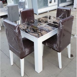 (Free Ongkir) Set Meja Makan HPL Motif Marble Murah