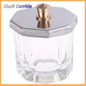 [Clark Carrida] 1XCosmetic Tools Octagon Shaped Glass Dappen Dish with Stainless Steel Metal Lid