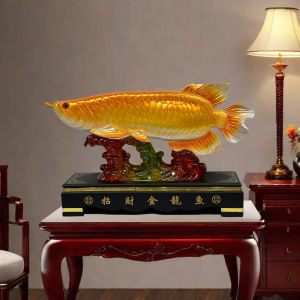 34CM Arowana Feng Shui Decoration Lucky Chinese Style Blessing Living Room Display Housewarming Gifts Living Room TV Cabinet Decorations