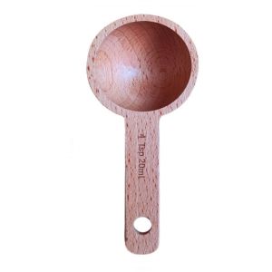 LIEYH Tablespoon Measuring Spoon Walnut Wooden 7.5/10/15/30/45ml Beech Wooden Spoon Easy To Clean Long Handle Coffee Bean Spoon Home