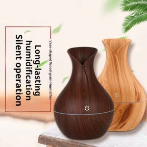 NHIH Cool Mist Air Humidifier Ultrasonic Wood Mini Mist Maker Portable Colorful LED Light Mist Air Purifier Home Use