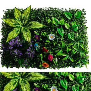 HOUCHU DIY Artificial Plant Wall Panel Flower 6040cm Artificial Eucalyptus Carpet Outdoor Grass Mat Lifelike Fake Green Grass Mat Home Garden Fence
