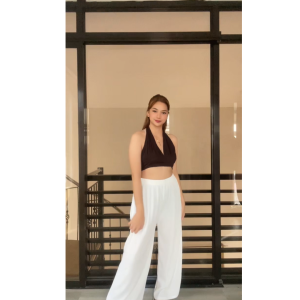 SC138 BKK Cotton Bark Wideleg Pants with pockets