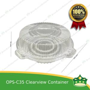 [50 pcs] clear clamshell OPS-c35 round OPS clearview food containers for any food products muffins cakes chiffon cupcakes salad fruit baked goods