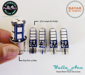 Lampu Stop Rem Stop lamp 13 Titik LED Kedip Plus 4 Pcs Lampu Sen Jelly Variasi Motor Mio Beat Scoopy Jupiter MX King Vixion Dll