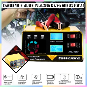 FAST DELIVERY Taffware Charger Aki Mobil dan Motor Intelligent Pulse 260W 12V/24V with LCD Display