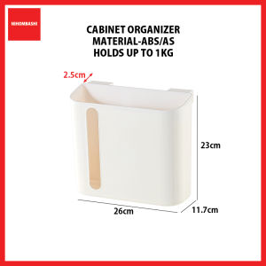 Cabinet Hanging Bin Kitchen Organizer Rack Towel Tissue Cling Wrap Storage Holder No Drill Space Saver