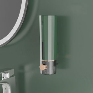 Soap Dispenser Organizer Wall Mounted Manual Press Shampoo Dispenser Bottle Bathroom Large Capacity Liquid Containe