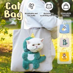 OUTOPEN Tote Bag Travel Cat Handbag Shoulder Bag Canvas Outdoor Cat Carrier Bag Bee Creative Cats Dog Carrier Outdoor Use