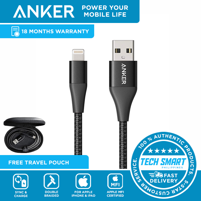 Anker Powerline+ II Lightning Cable (6ft) Double Nylon Braided