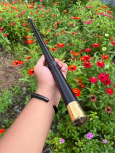 Tongkat Komando Kayu Galih Kelor Hitam Variasi Alpaka Kuning Terbaru Premium